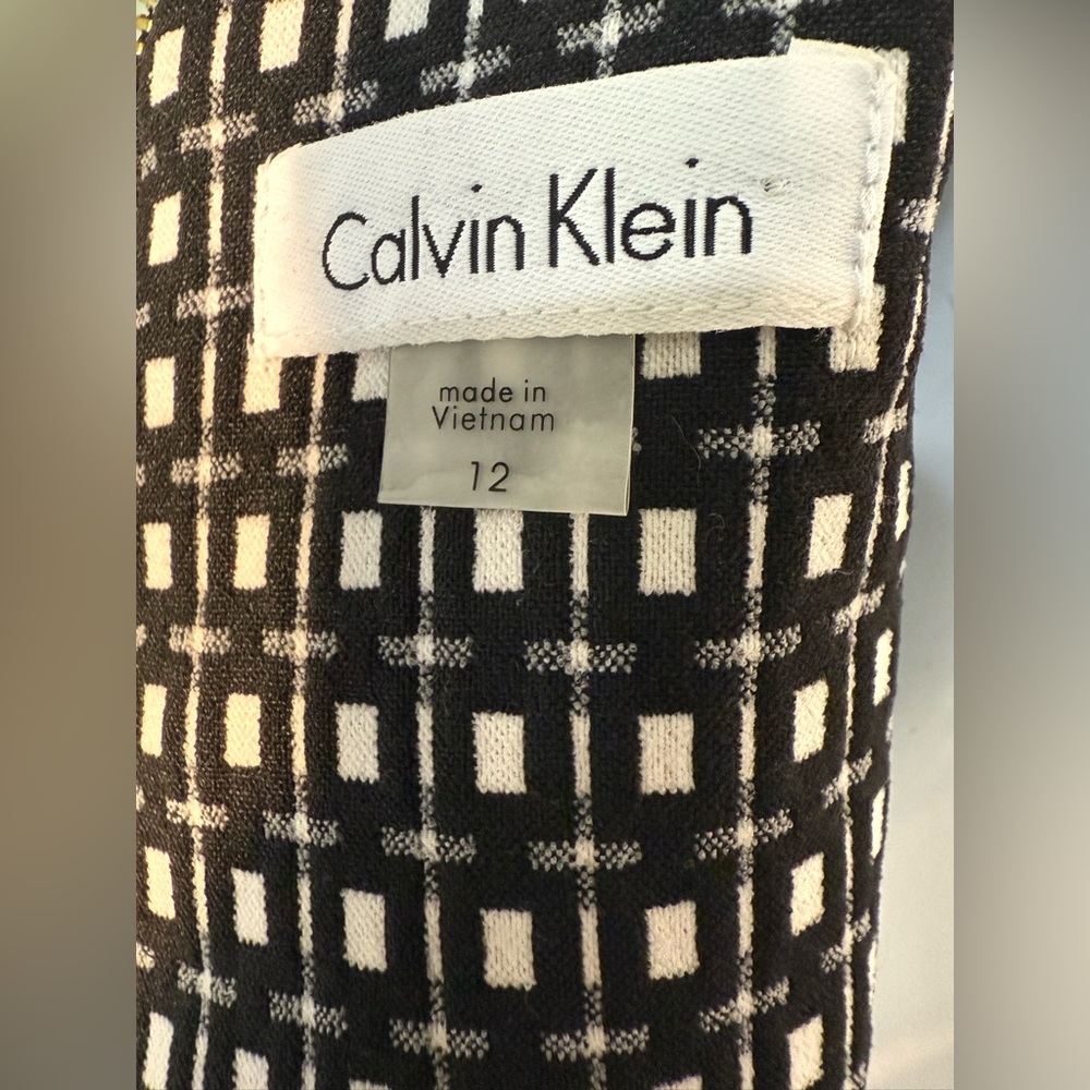 Calvin Klein Black and White Sleeveless sheath Dress size 12 - Picture 8 of 16